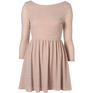 Topshop Petite Sparkle Lurex Skater Dress